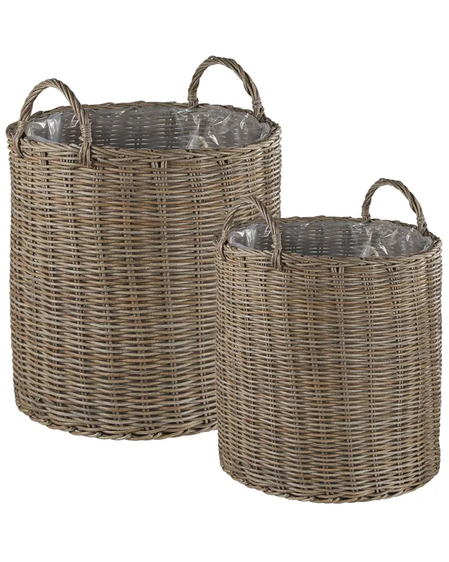 beliani-bitola-blumenkorb-2er-set-sandbeige-rattan-rund image 1
