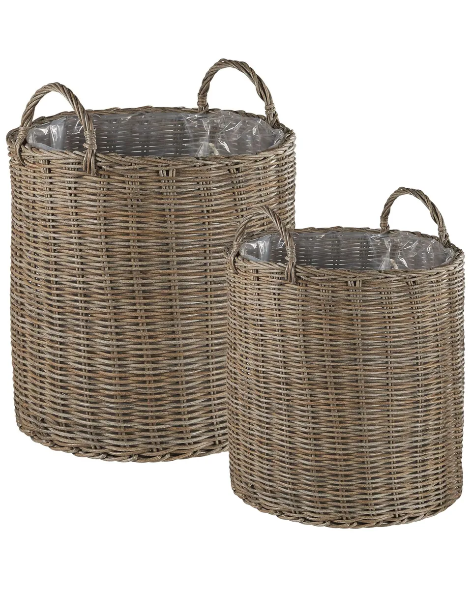 beliani-bitola-blumenkorb-2er-set-sandbeige-rattan-rund image 1
