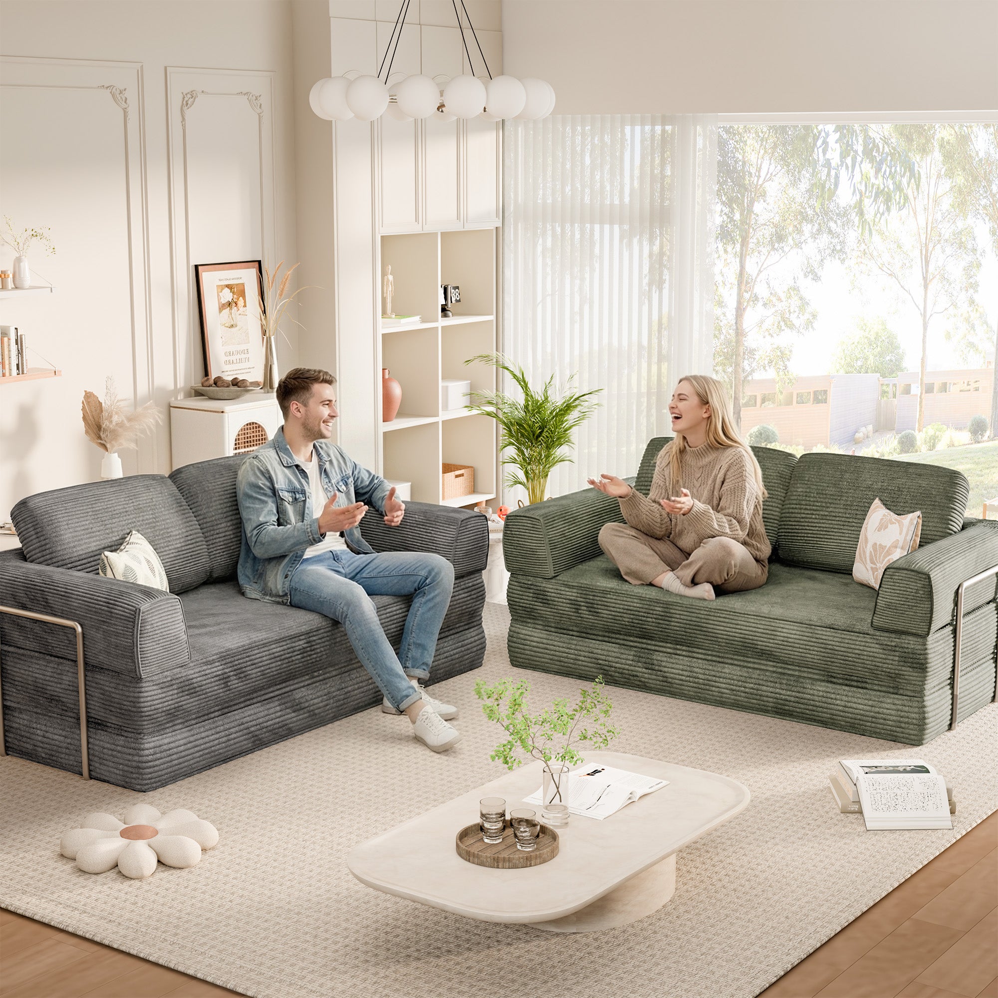 homall-sofa-4-in-1-cord-schlafsofa-gr-n-klappbar-schaum image 3