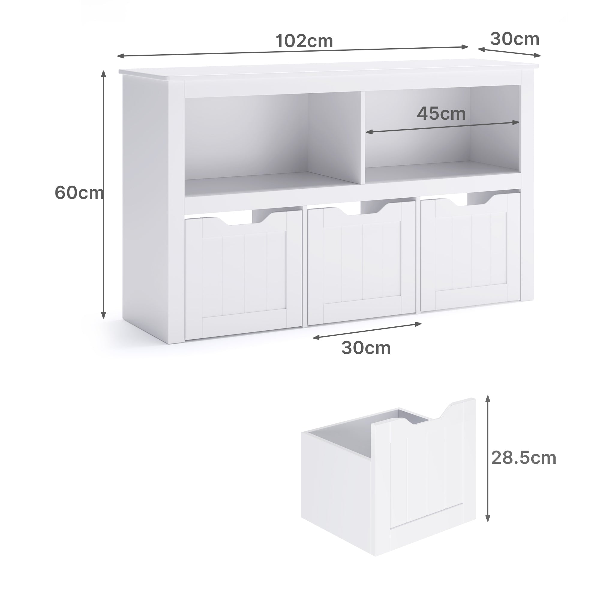 bealife-ap104-spielzeugschrank-wei-mit-schubladen-rollen image 3