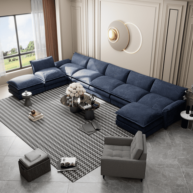homall-sofa-u-form-wohnlandschaft-grau-8-sitzer-modular-chenille image 2