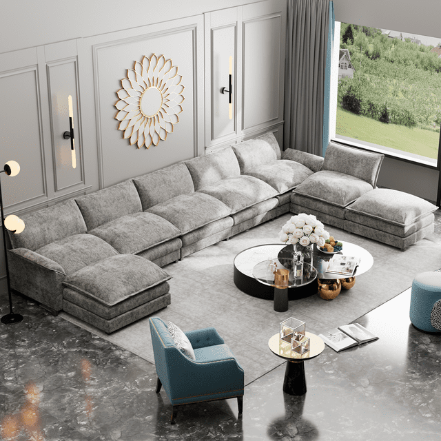homall-sofa-u-form-wohnlandschaft-grau-8-sitzer-modular-chenille image 3