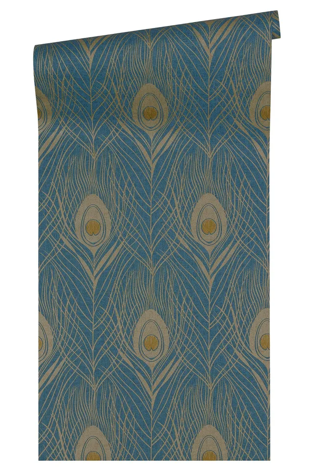 architects-paper-36971-2-vliestapete-pfauenfeder-blau-10-05m image 1