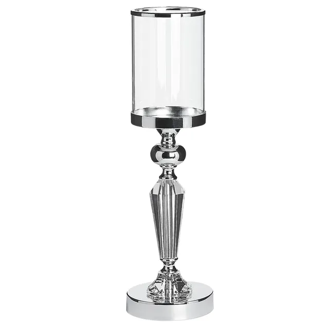 beliani-kerzenst-nder-bonao-kerzenhalter-silber-metall-klassisch image 1