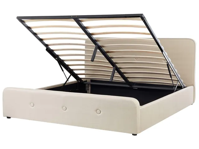 beliani-rennes-bett-180x200-beige-mit-bettkasten image 1