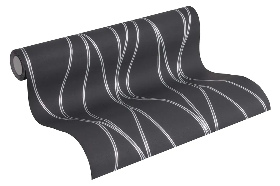 a-s-cr-ation-trendwall-3713-24-vliestapete-streifen-grau-schwarz image 1