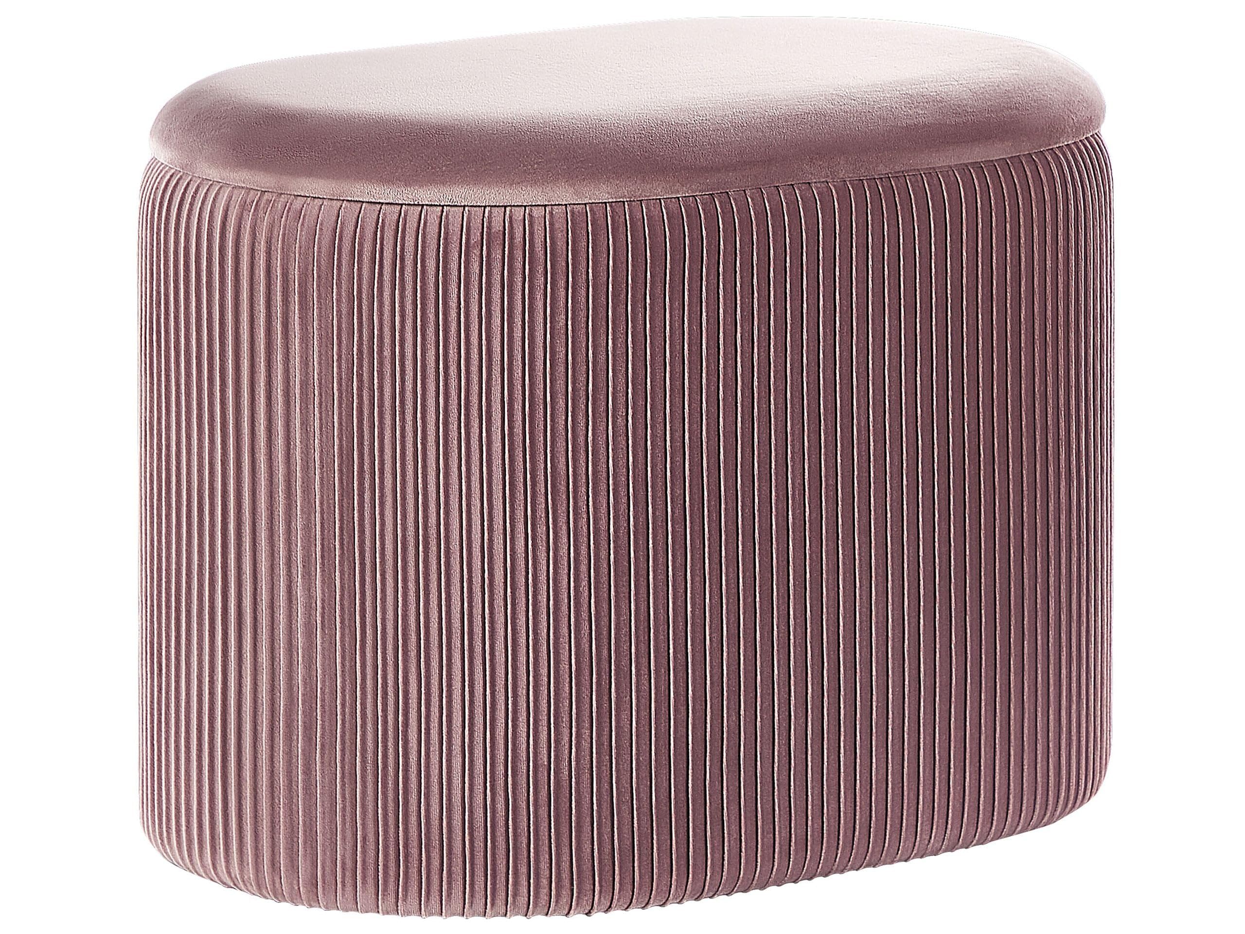 beliani-richland-pouf-samt-rosa-oval-55x35-mit-stauraum image 1
