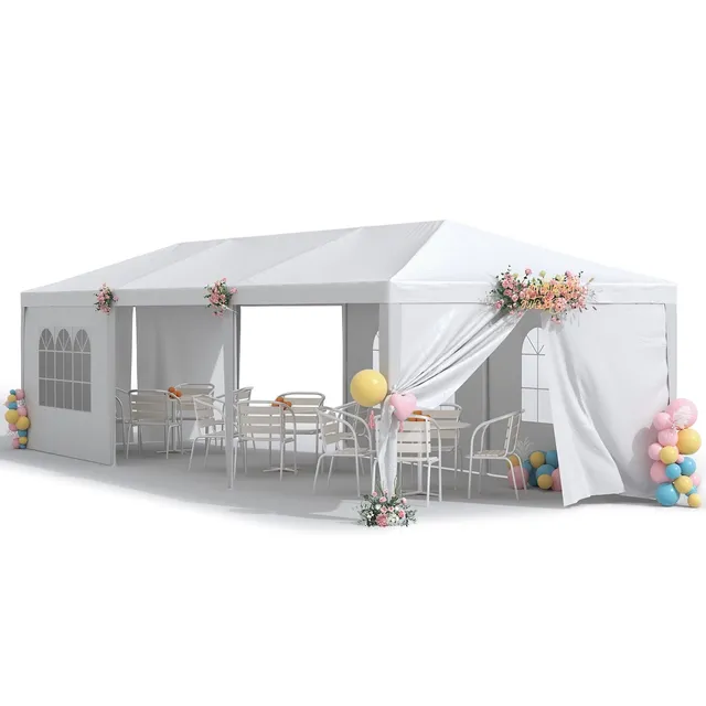 homall-patio-furniture-pavillon-3x9m-wei-mit-seitenw-nden image 1