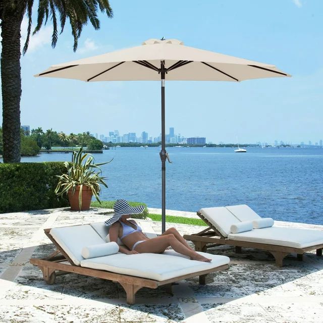 homall-patio-furniture-sonnenschirm-beige-9ft-neigbar image 2
