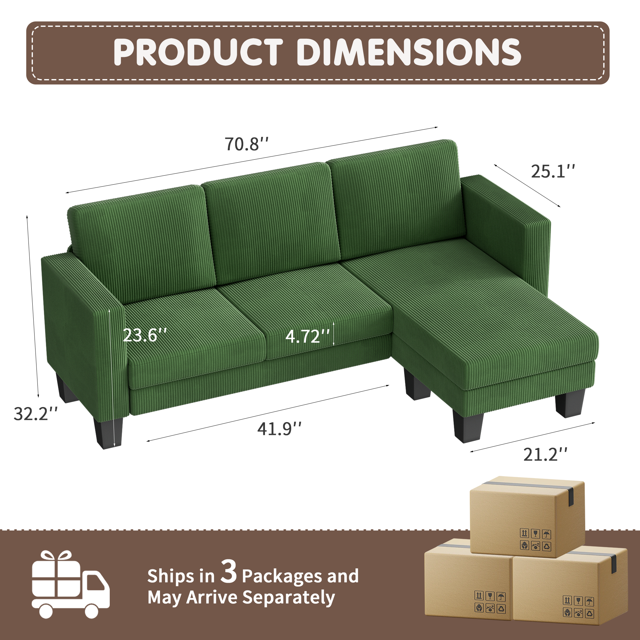 homall-accent-chair-samtsessel-grau-l-form-umwandelbar image 8