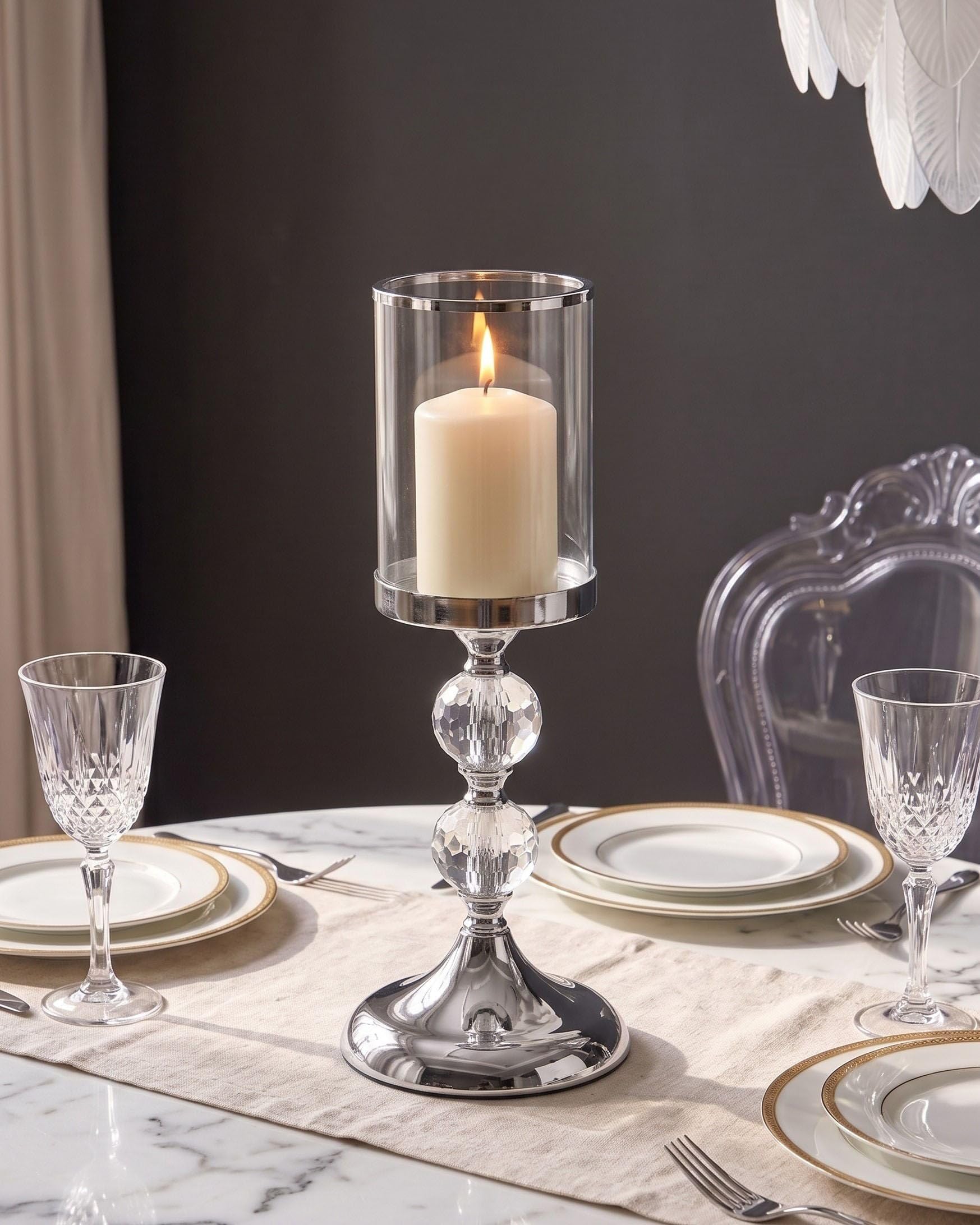 beliani-cotui-kerzenst-nder-silber-metall-glas-36cm image 2