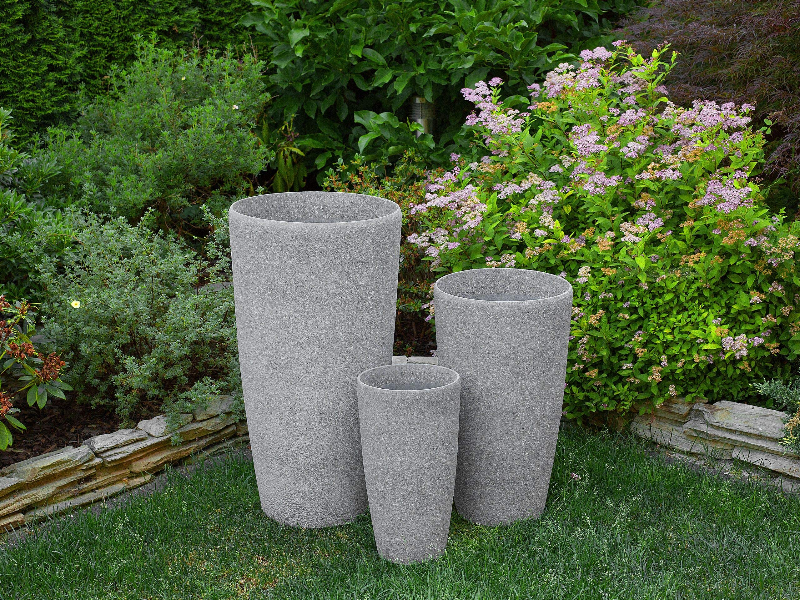 beliani-abdera-blumentopf-39x39x75-cm-steingemisch-grau image 2