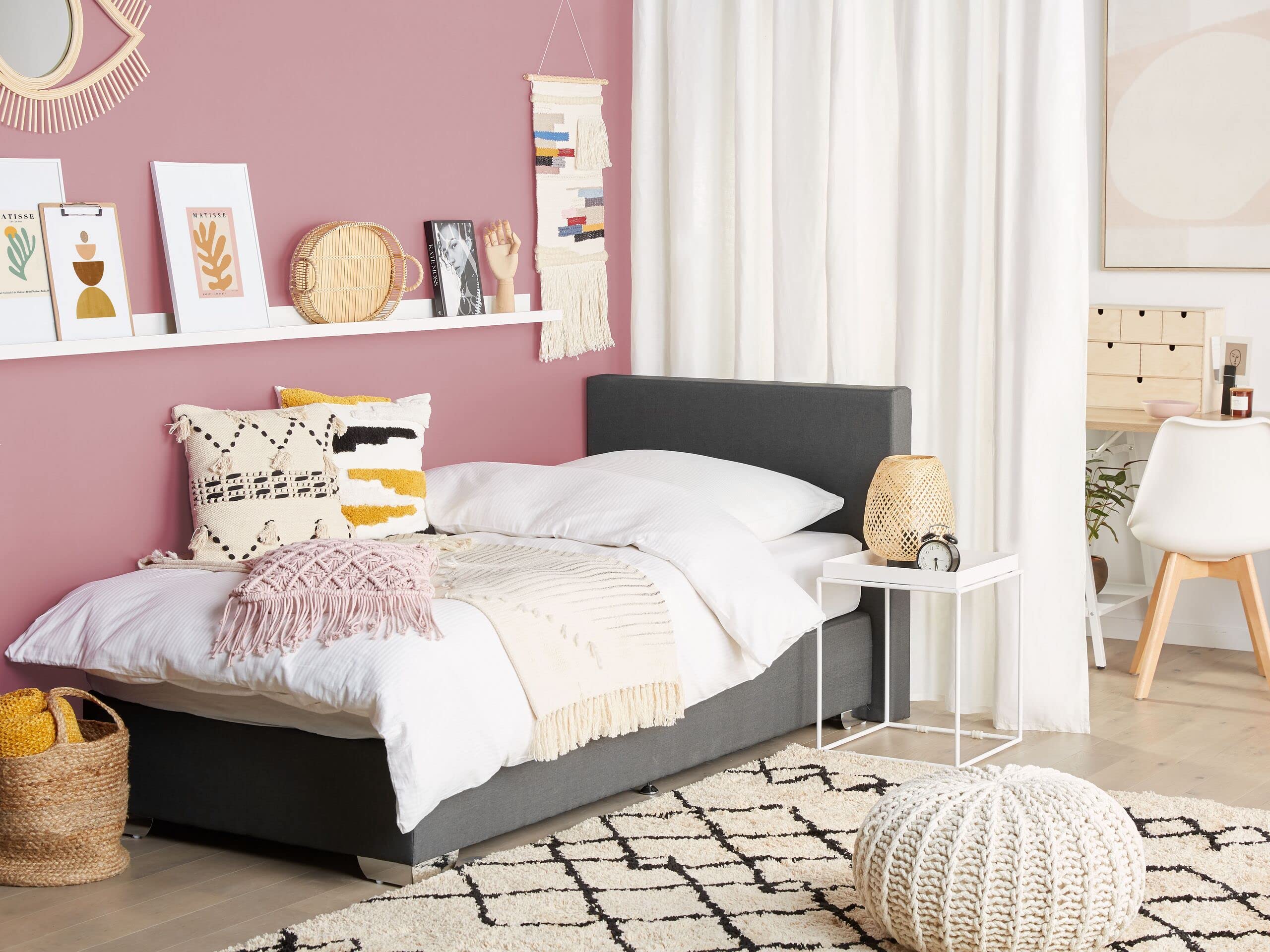 beliani-boxspringbett-90x200-dunkelgrau-leinenoptik image 2