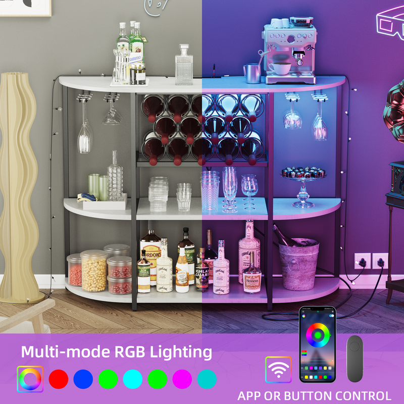 homall-shelf-bar-cabinet-weinregal-braun-mit-rgb-led image 4