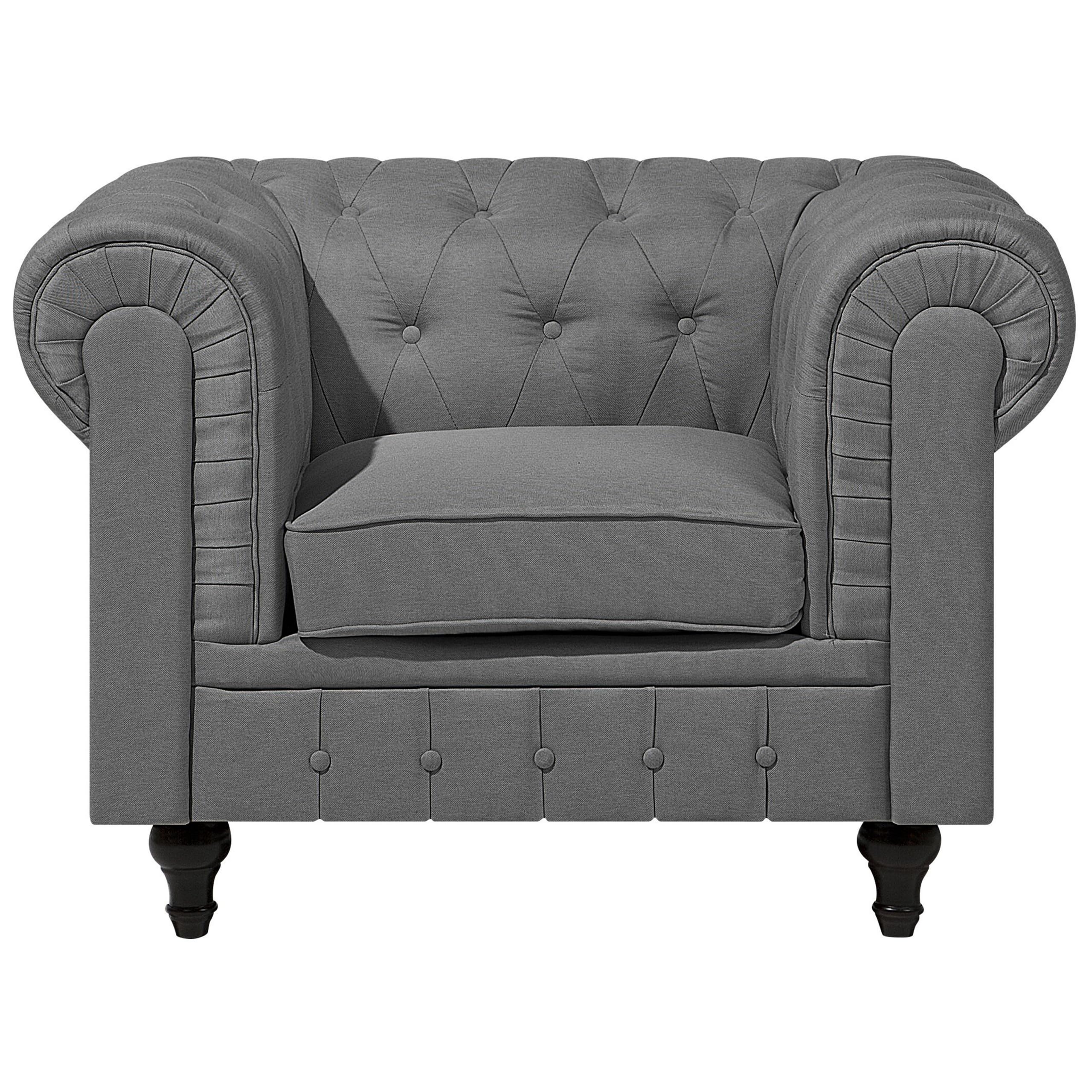 beliani-chesterfield-sessel-hellgrau-stoff-englischer-stil image 4