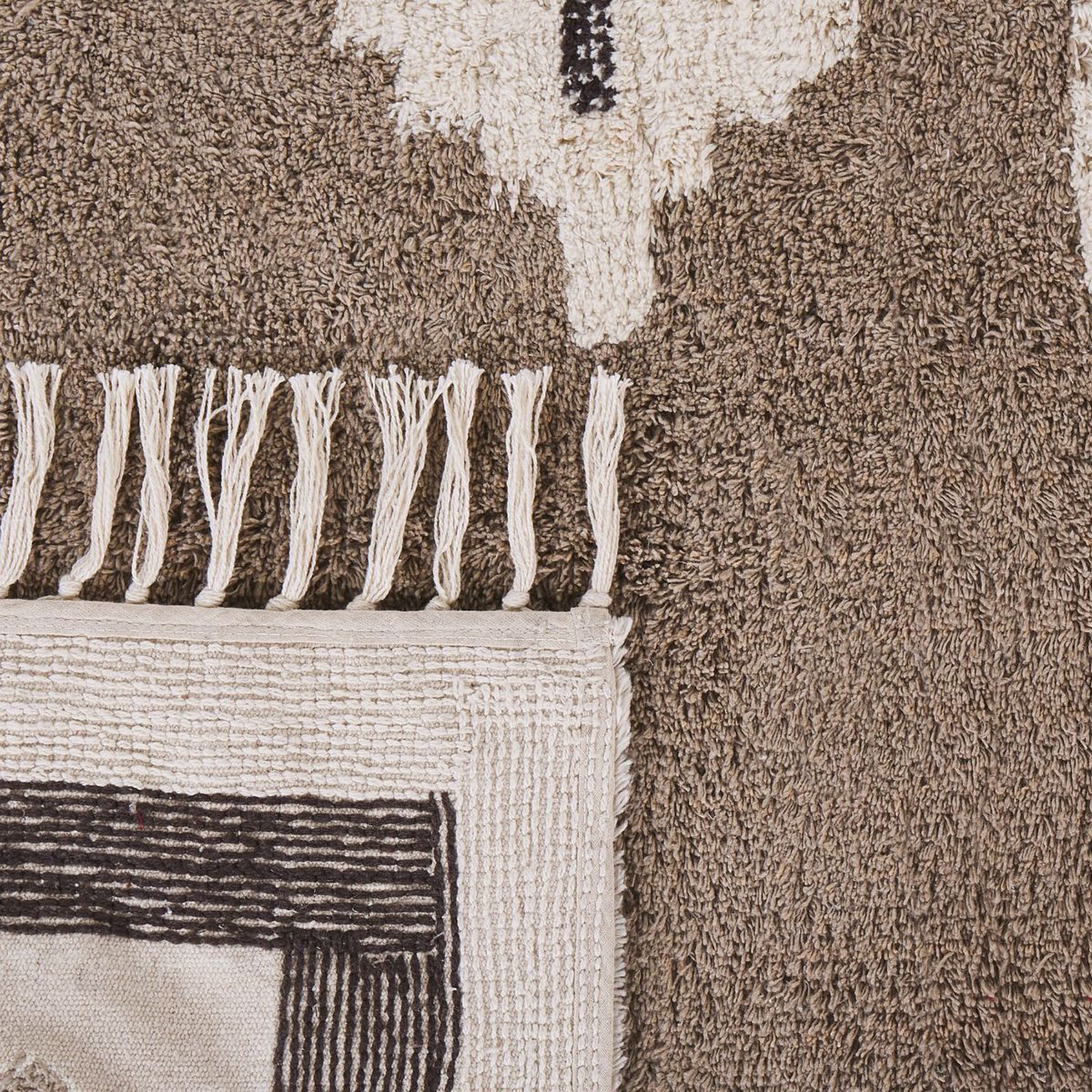 beliani-geyve-baumwollteppich-160x230-beige-braun-fransen image 4