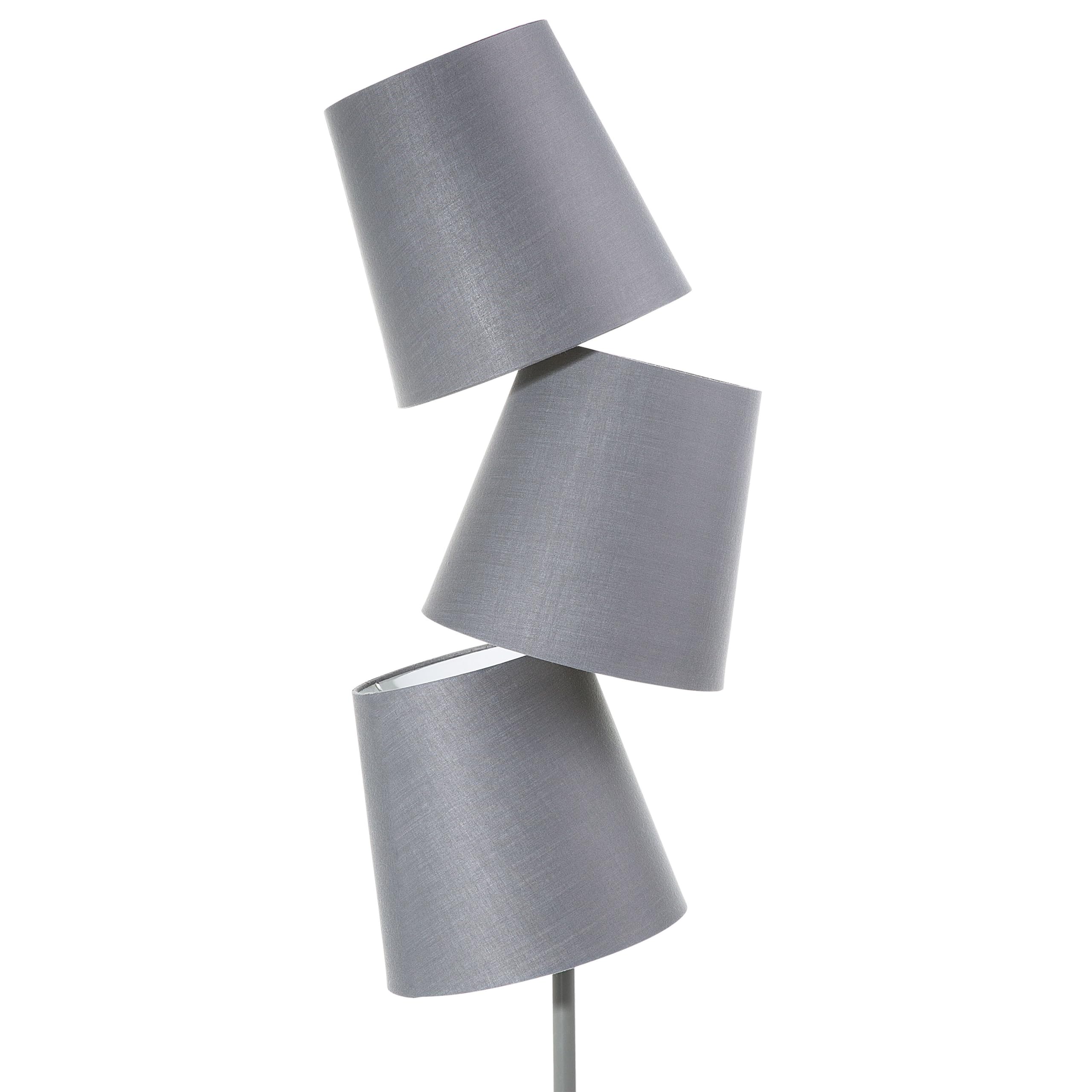 beliani-stehlampe-3-schirmig-grau-e14-stoff-stehleuchte image 6