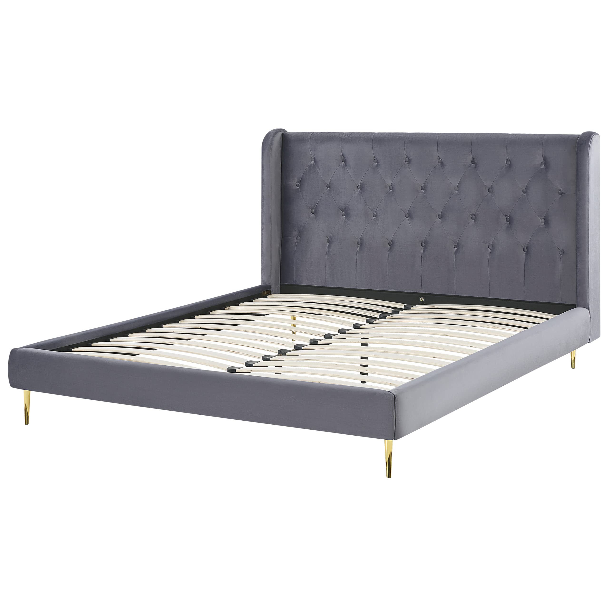 beliani-forbach-doppelbett-samt-grau-160x200-kopfteil image 6