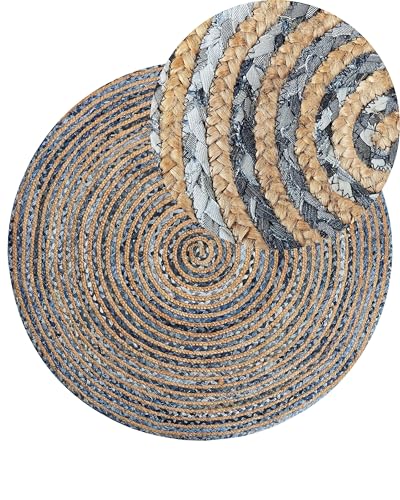 beliani-laventler-teppich-rund-140-blau-beige-baumwolle-jute-boho image 8