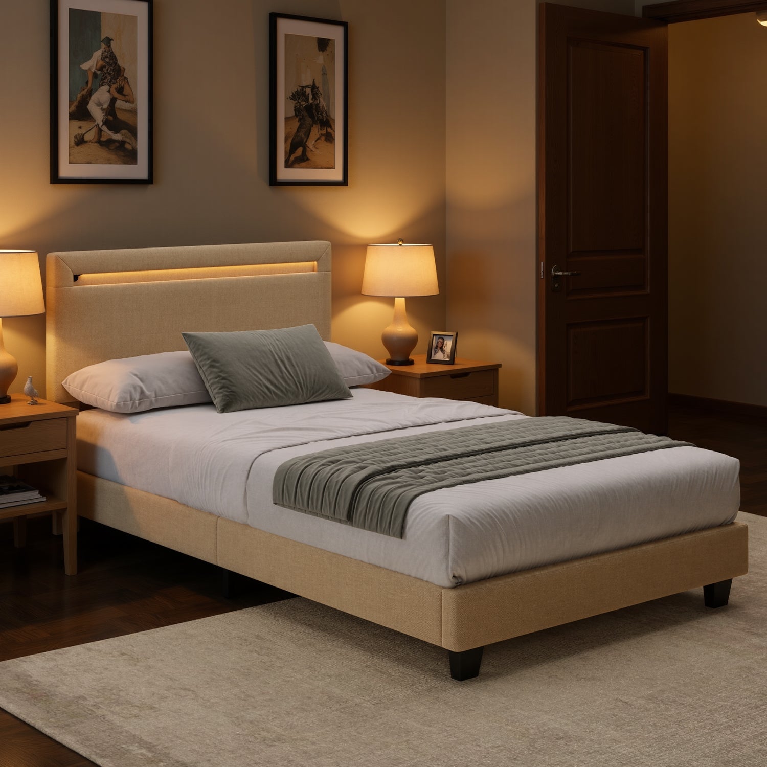 bealife-bf27-einzelbett-90x200-metall-led-beige image 8