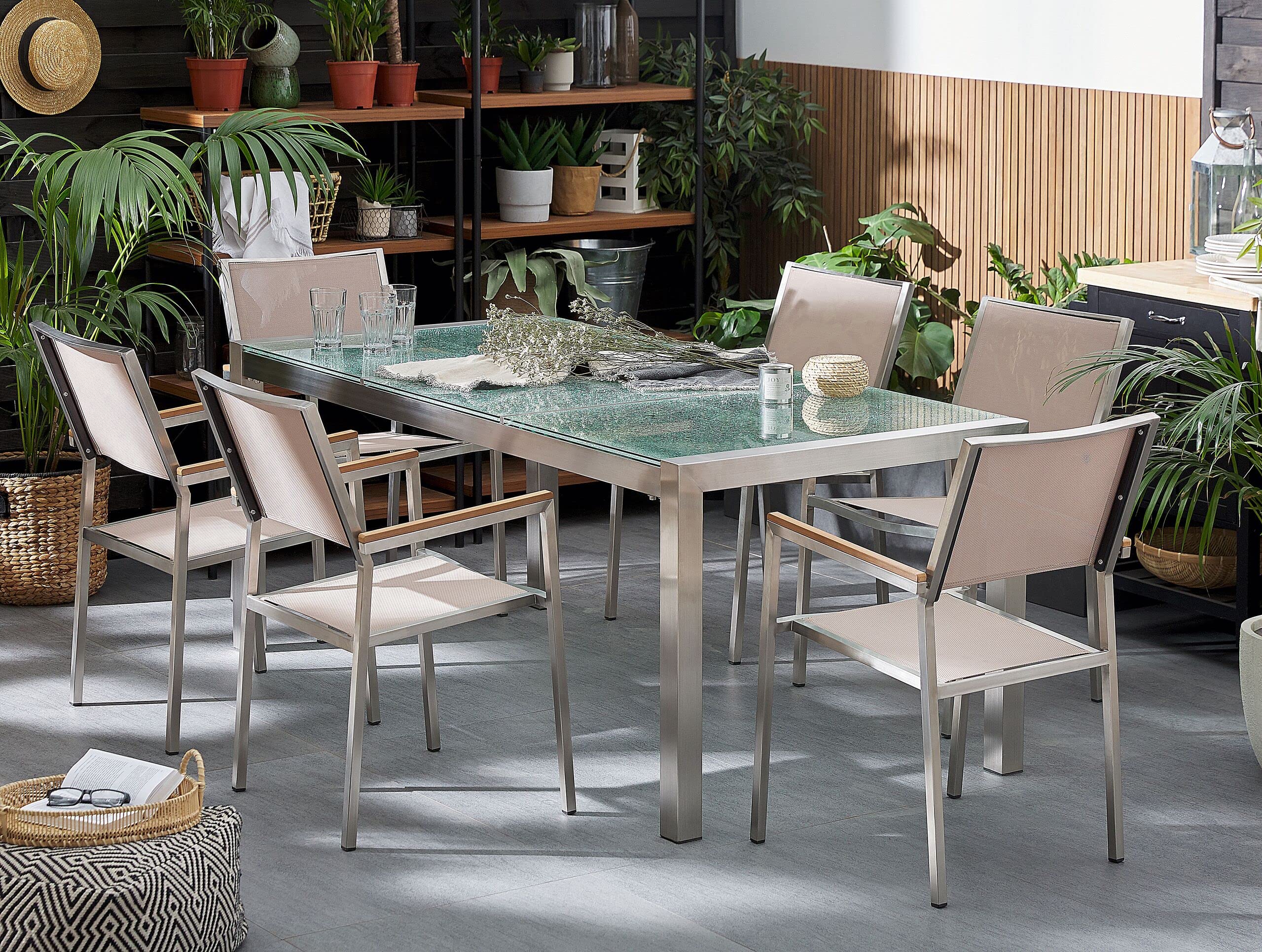 beliani-grosseto-gartenset-6-st-hle-beige-glas-edelstahl image 2