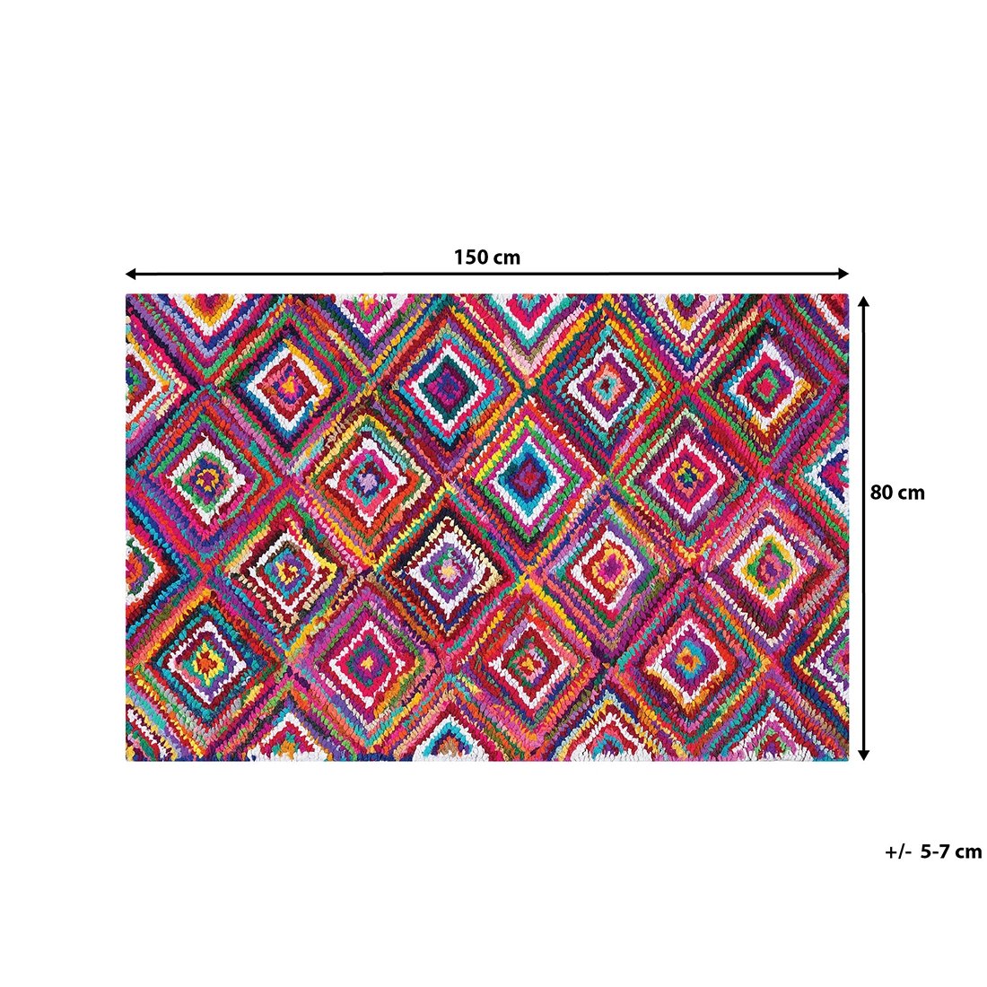 beliani-kaiseri-teppich-baumwolle-mehrfarbig-80x150-cm image 7
