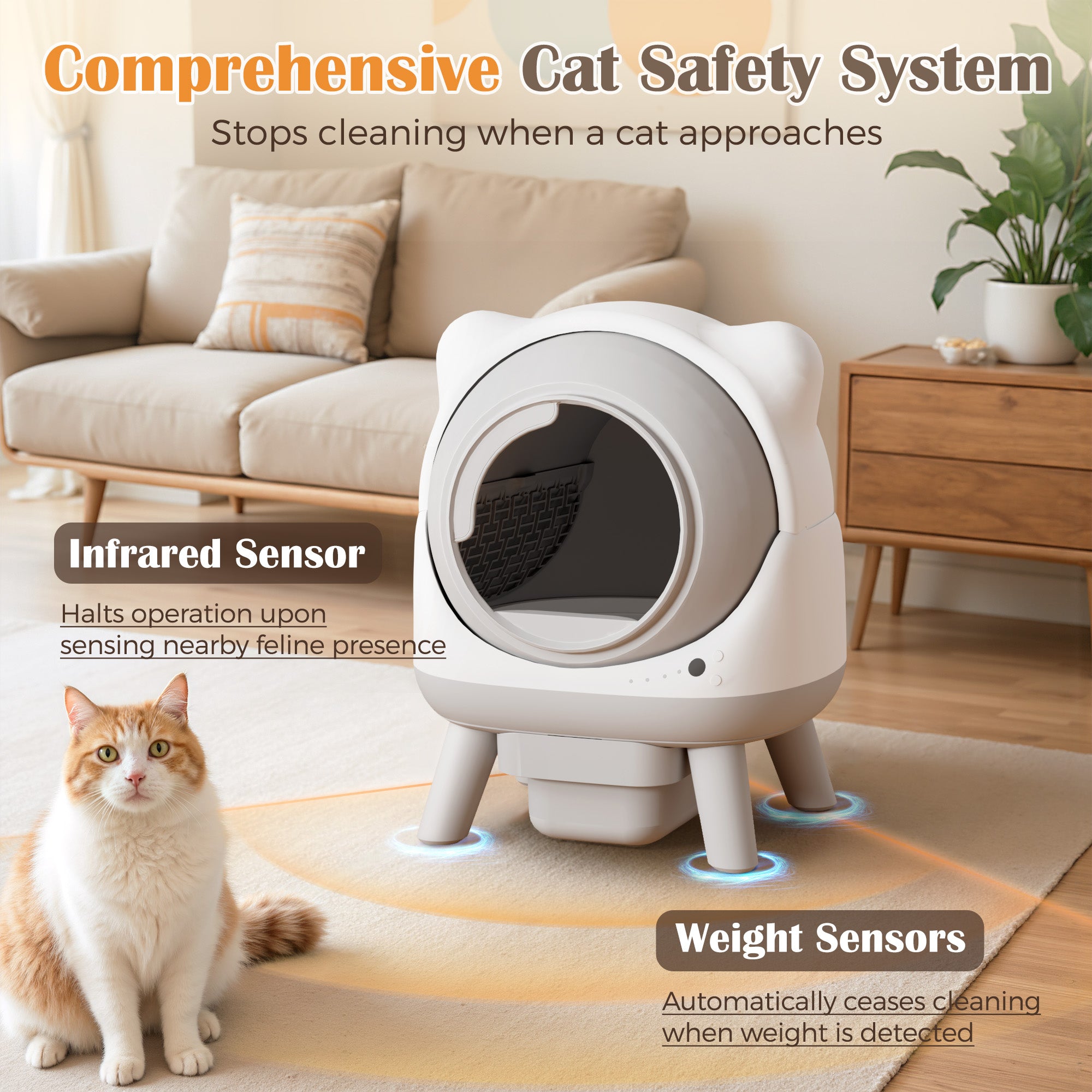 homall-shelf-selbstreinigendes-katzenklo-grau-mit-app-cat-ear image 5