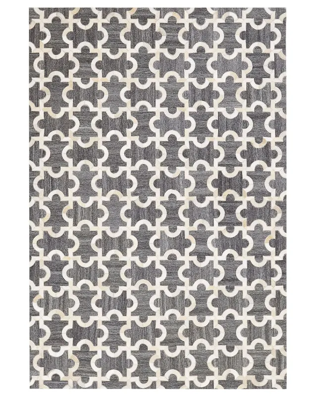 beliani-yedisu-kuhfell-teppich-160x230-cm-grau-beige-puzzle image 1