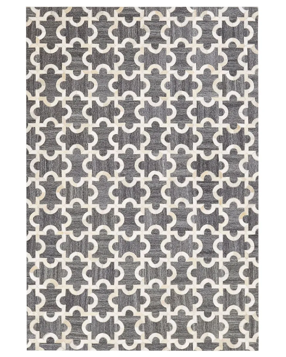 beliani-yedisu-kuhfell-teppich-160x230-cm-grau-beige-puzzle image 1