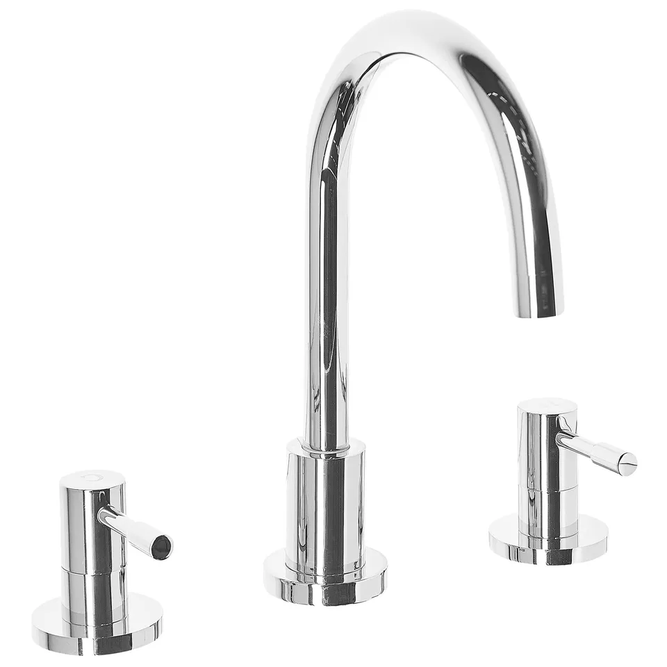 beliani-sipi-waschbeckenarmatur-silber-3-loch-mit-2-griffen image 1