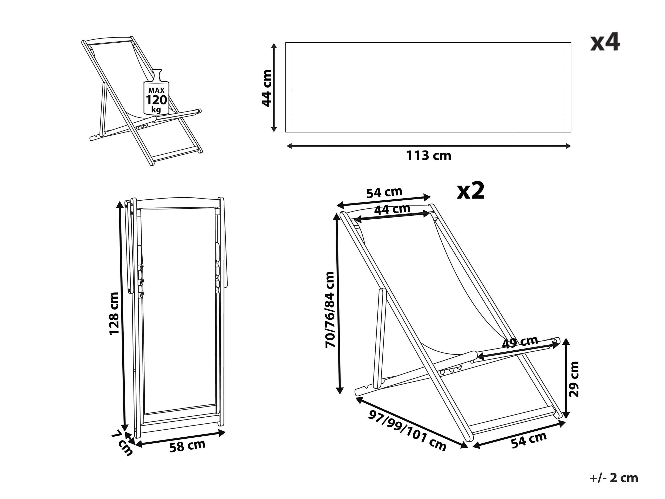 beliani-anzio-liegestuhl-2er-set-gepardenmotiv-schwarz image 3