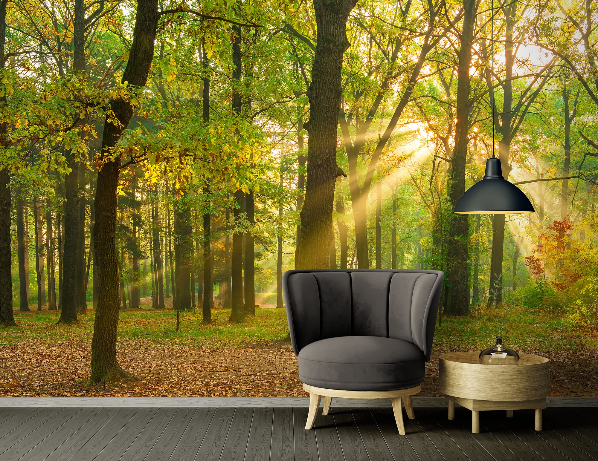 a-s-cr-ation-fototapete-oak-forest-gr-n-400x267-vlies image 2
