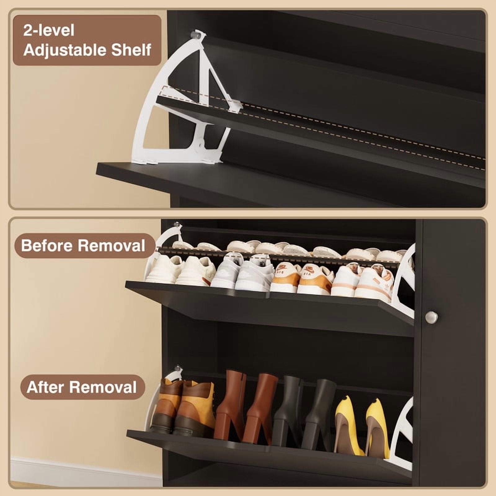 homall-shelf-schuhschrank-schwarz-kipp-t-ren-verstellbar image 3