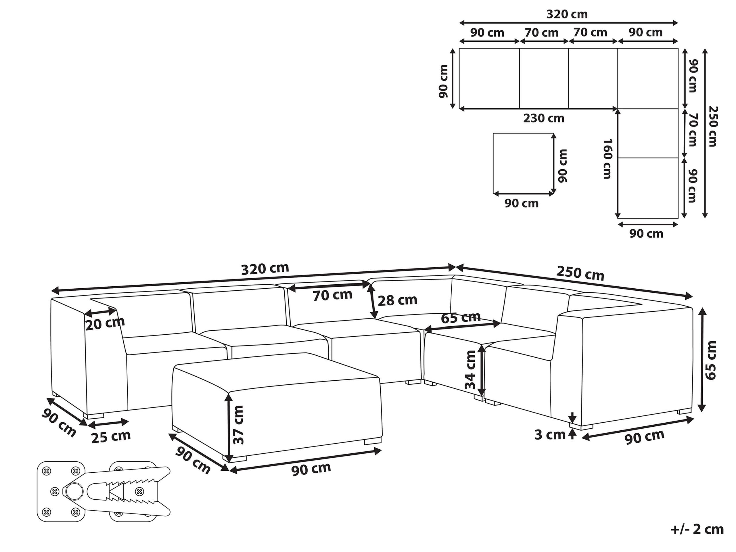 beliani-arezzo-lounge-set-7-teilig-beige-linksseitig-outdoor image 3