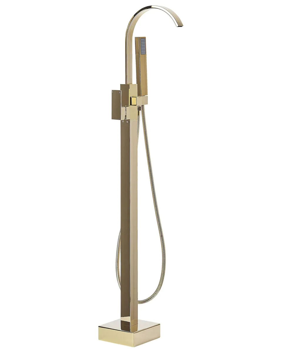 beliani-ribbon-freistehende-badewannenarmatur-gold-messing image 1