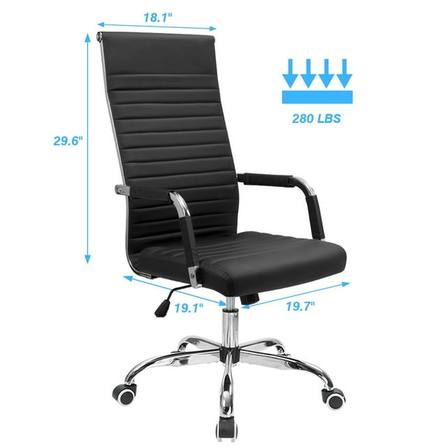 homall-office-chair-b-rostuhl-leder-schwarz-hoch image 5