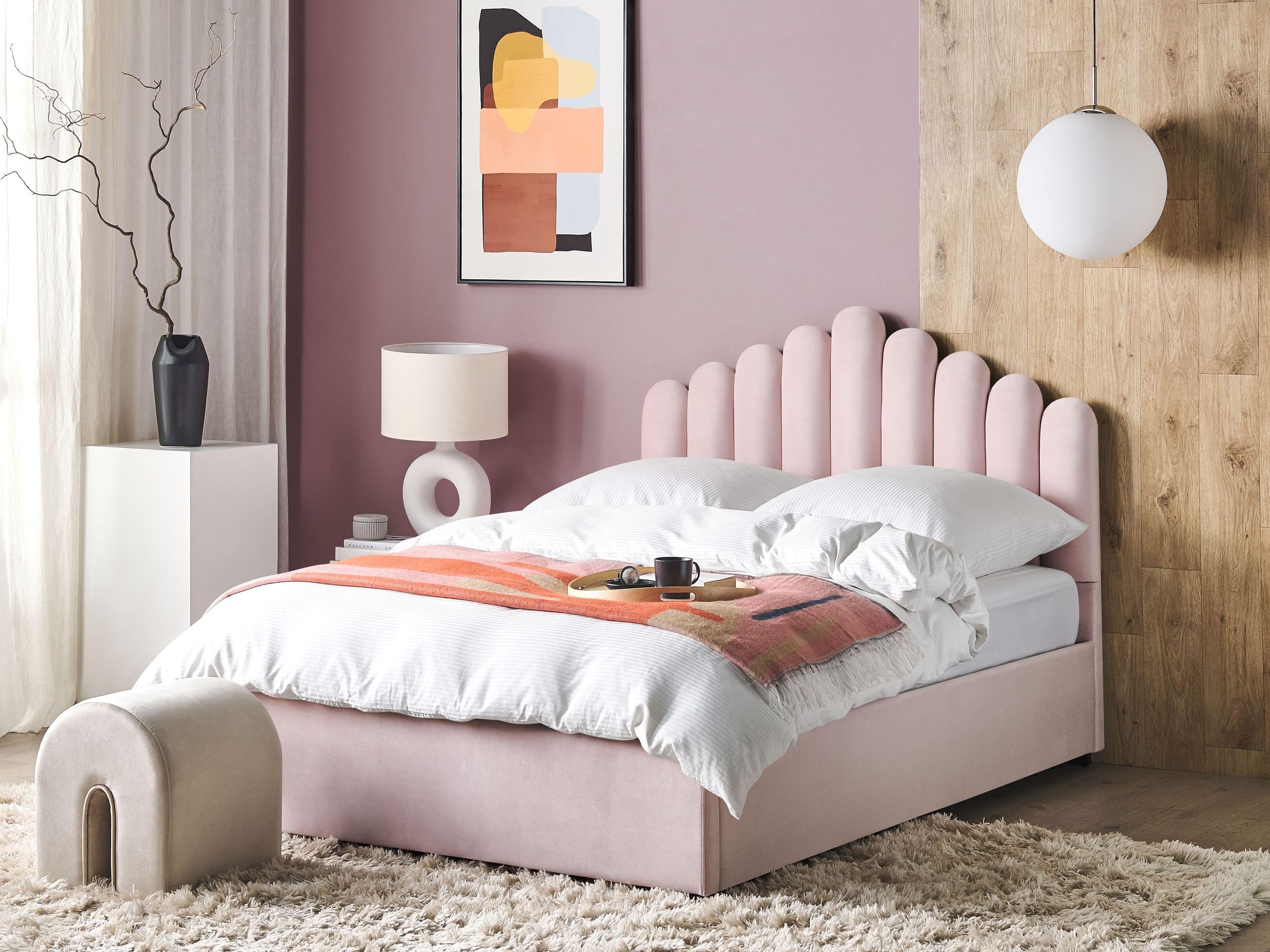 beliani-vincennes-polsterbett-140x200-rosa-samt-stauraum image 2