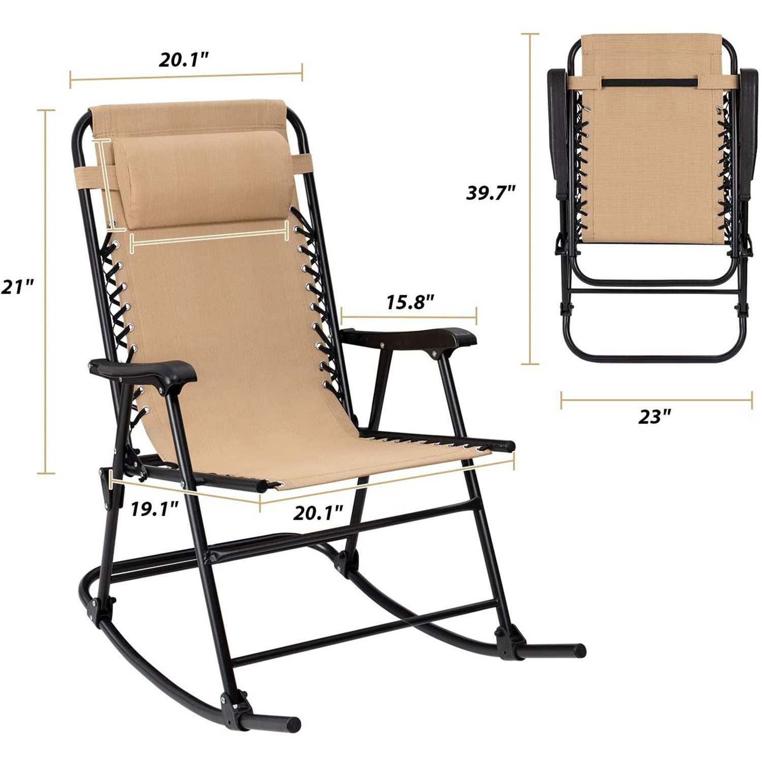 homall-schaukelstuhl-zero-gravity-beige-gartenliege image 6