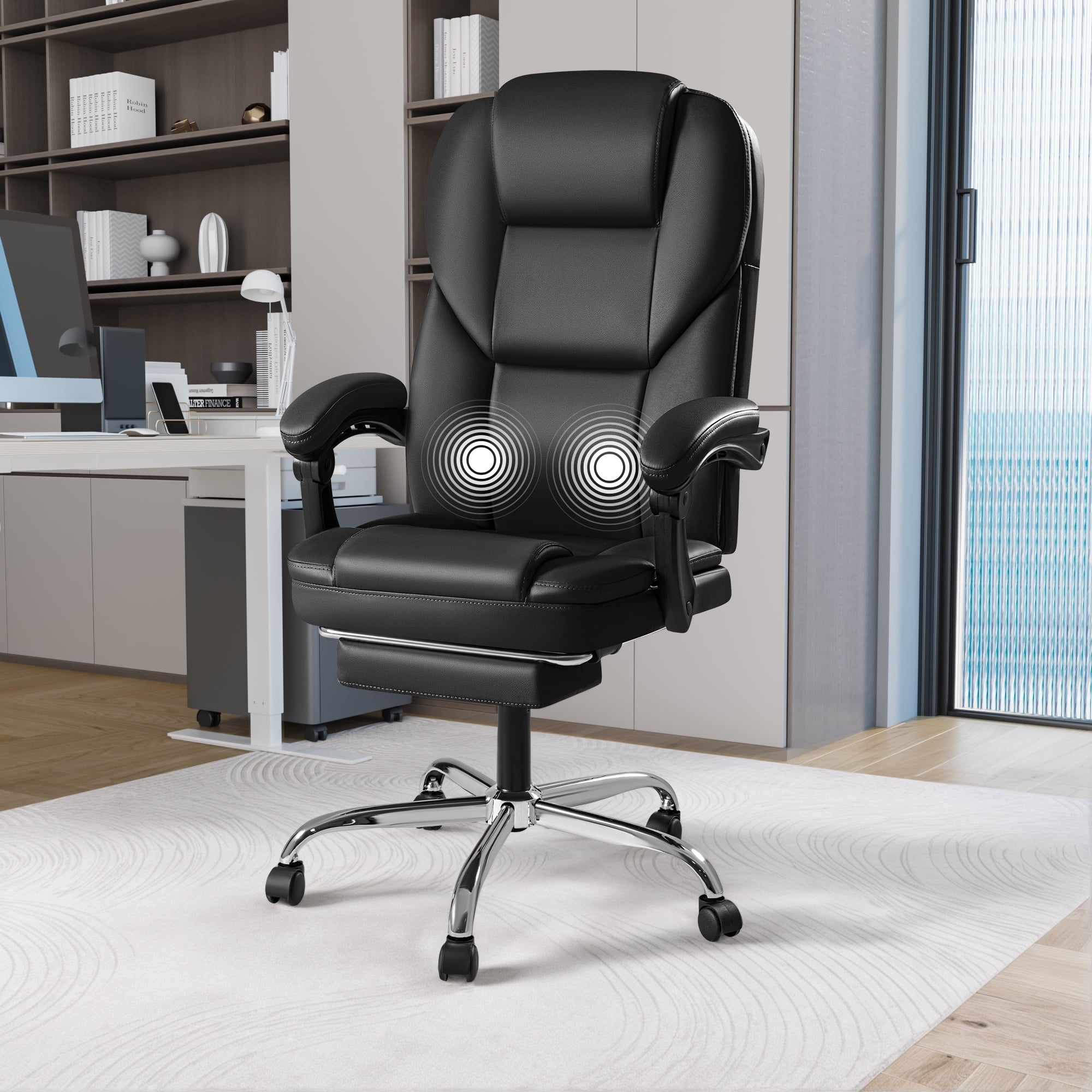 homall-recliner-chair-b-rostuhl-leder-schwarz-massage image 2