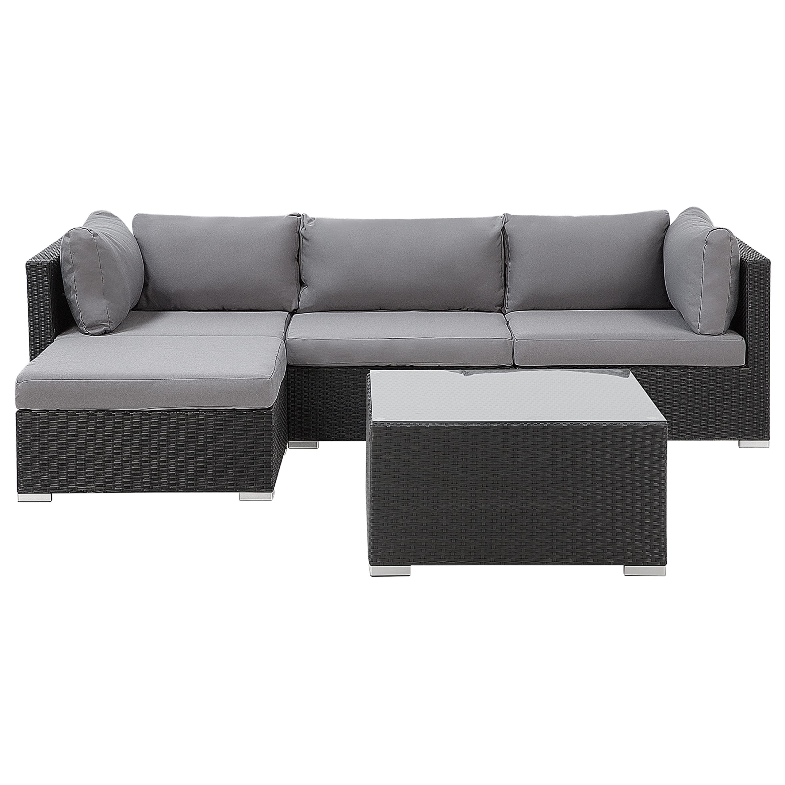 beliani-sano-ii-lounge-set-rattan-schwarz-links-4-sitzer image 4