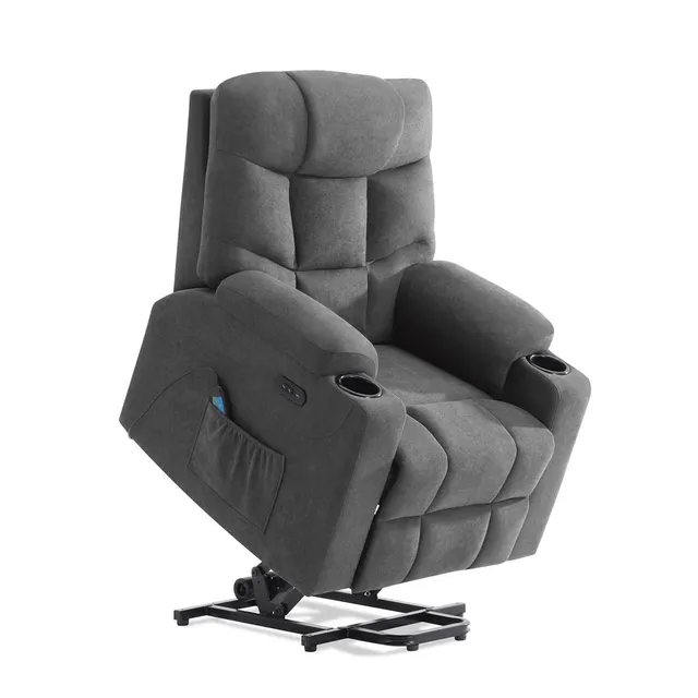 homall-recliner-chair-fernsehsessel-grau-stoff-mit-massage-heizung image 1