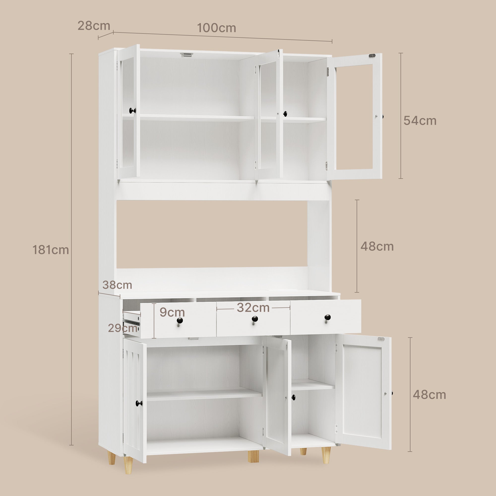 bealife-ap05-k-chenbuffet-vitrine-wei-100cm-mit-led image 5