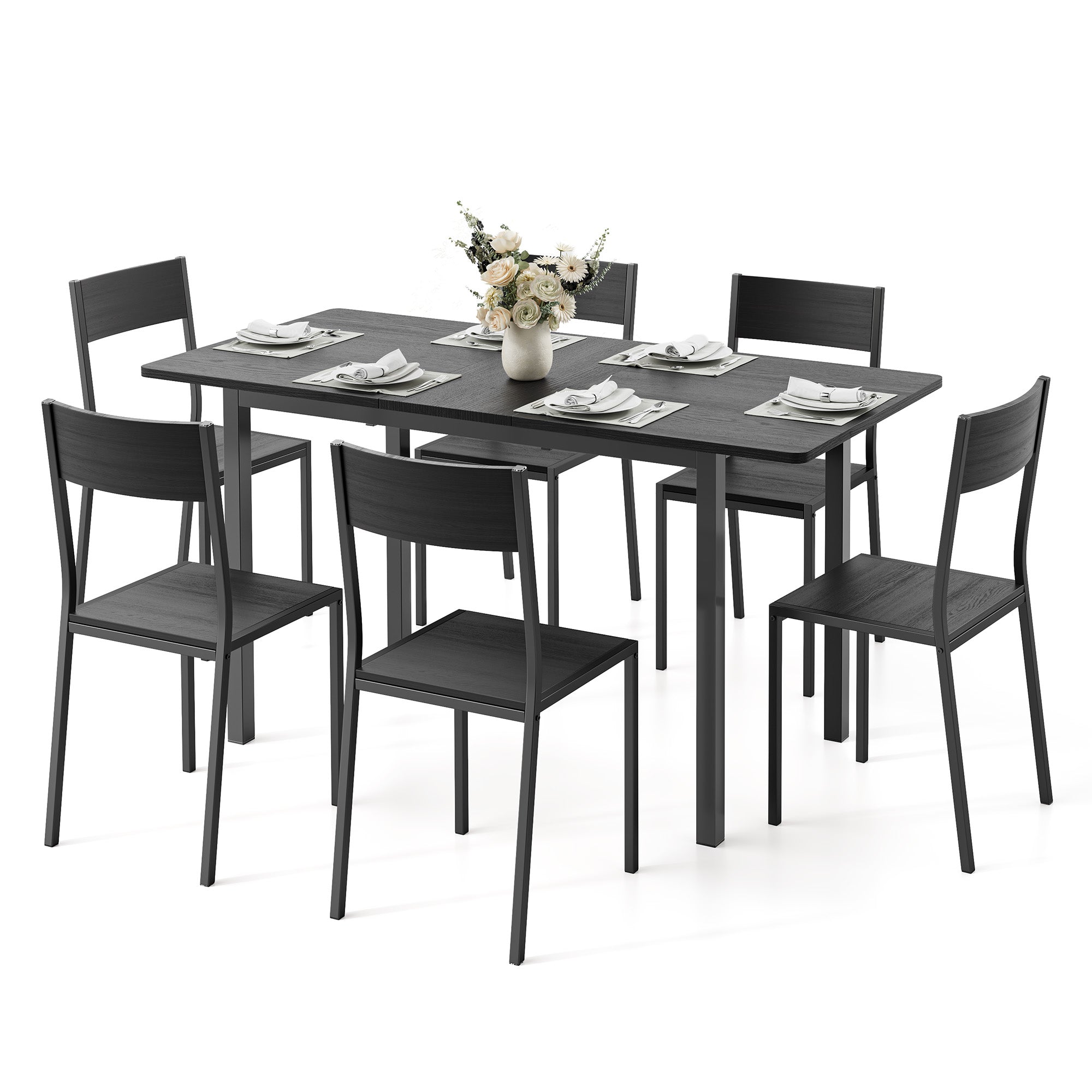 bealife-tb78-essgruppe-ausziehbar-retro-braun-110-140-cm-7-tlg image 1