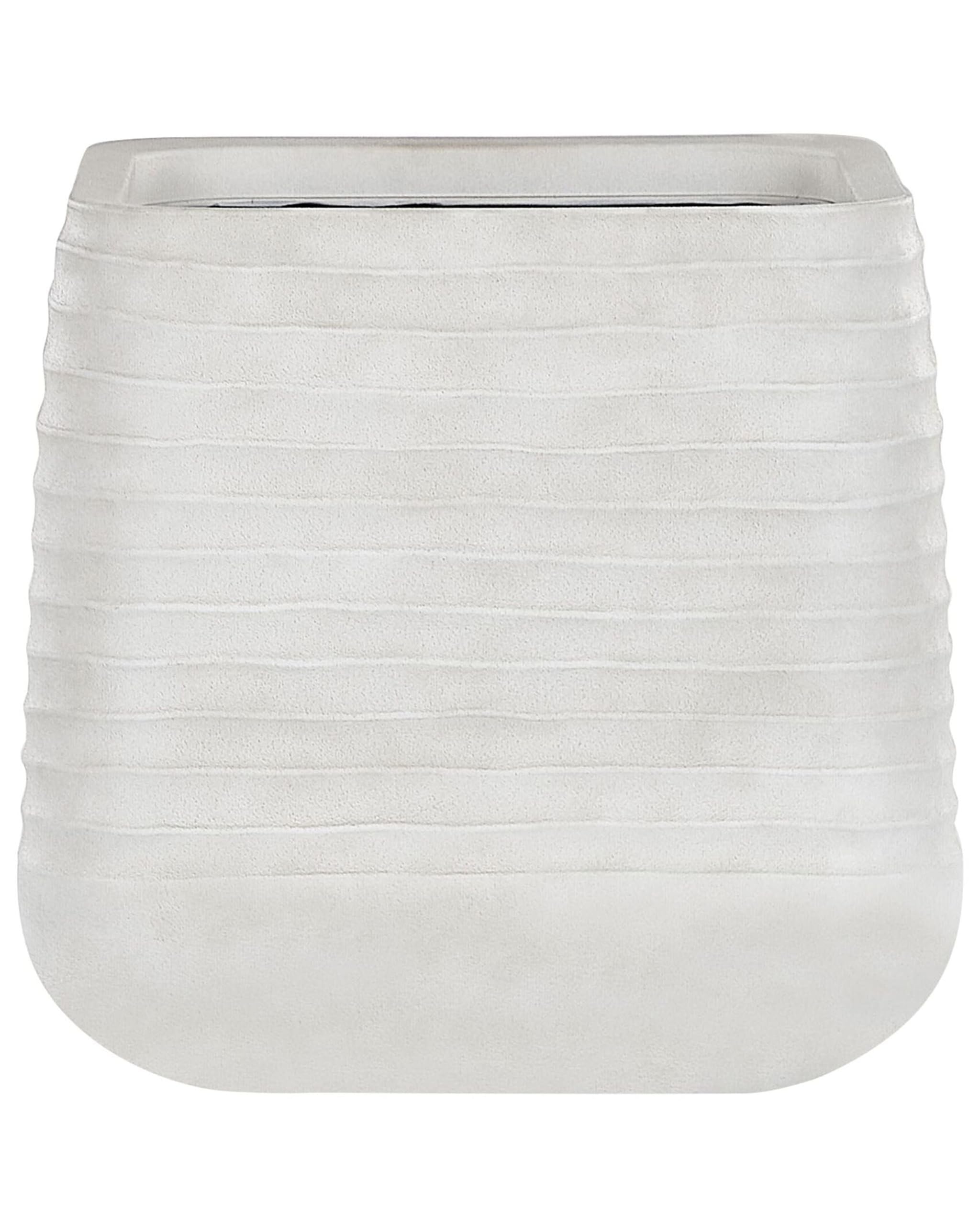 beliani-parikia-blumentopf-quadratisch-50x50-cm-cremewei-wetterfest image 1