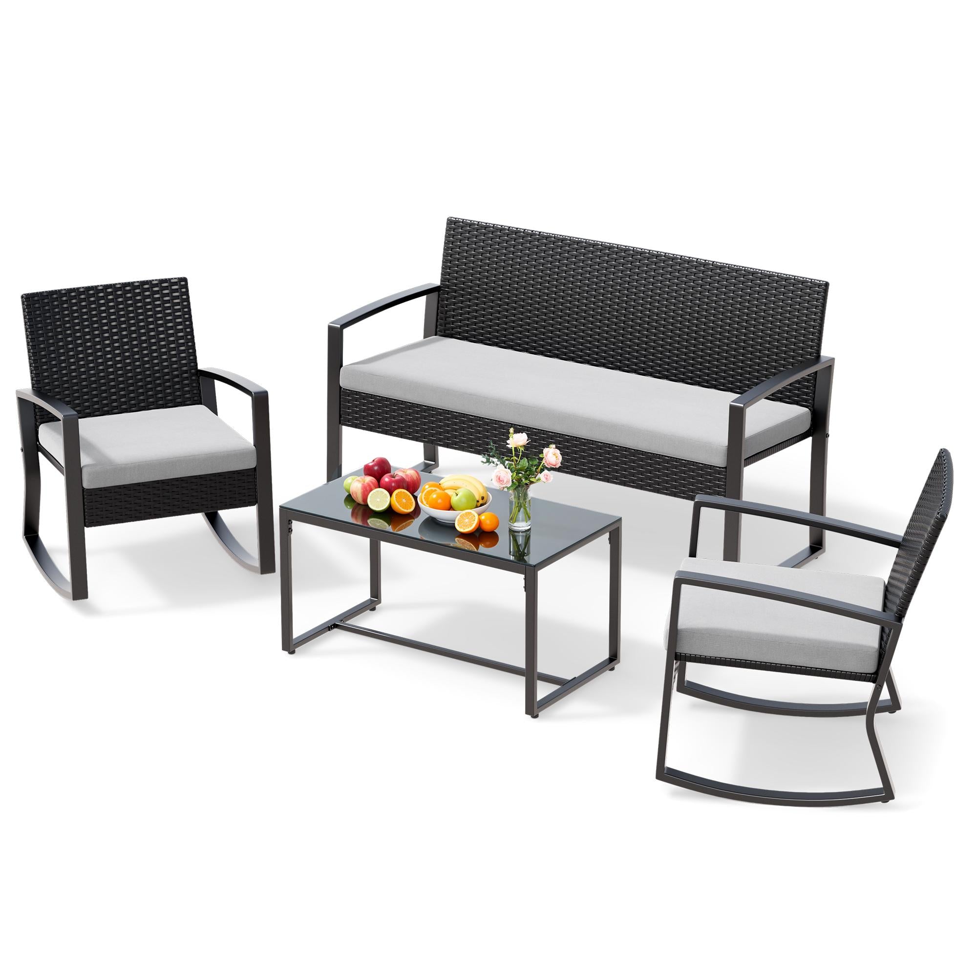 bealife-wr310-gartenm-bel-set-4tlg-schwarz-rattan image 1