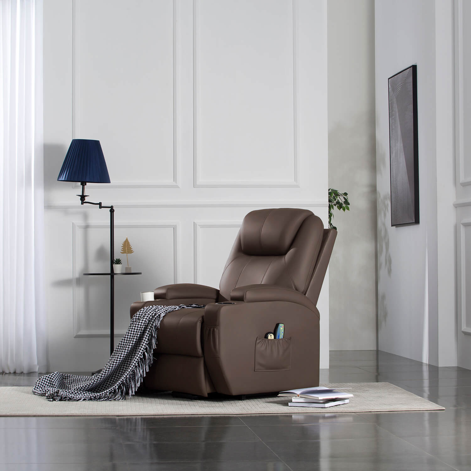 homall-recliner-chair-aufstehsessel-braun-kunstleder-massage image 4