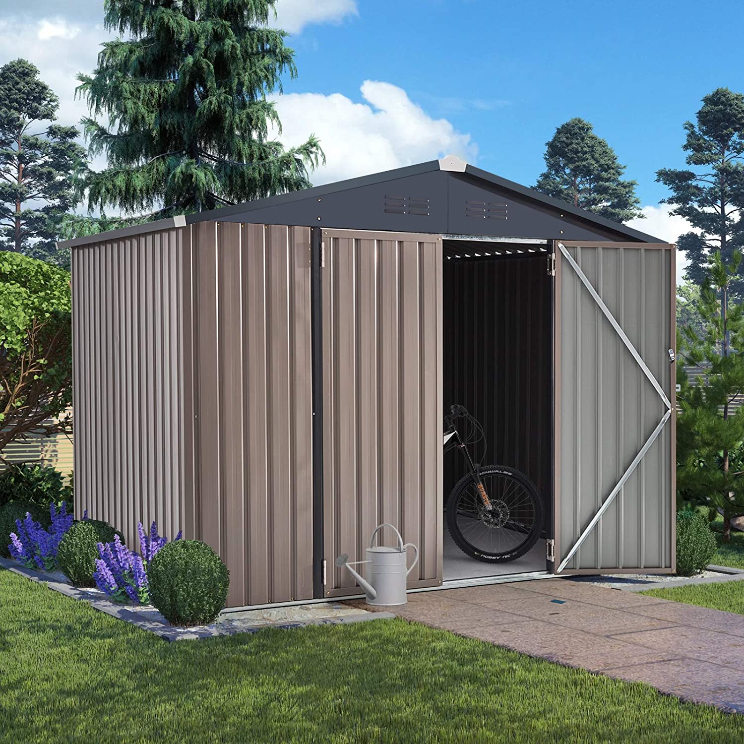 homall-metal-shed-ger-tehaus-metall-8x6-mit-doppelt-r image 1
