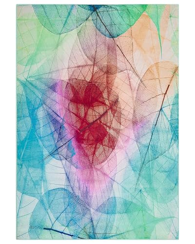 beliani-antakya-teppich-160x230-cm-bunt-pflanzenmuster-rutschfest image 8
