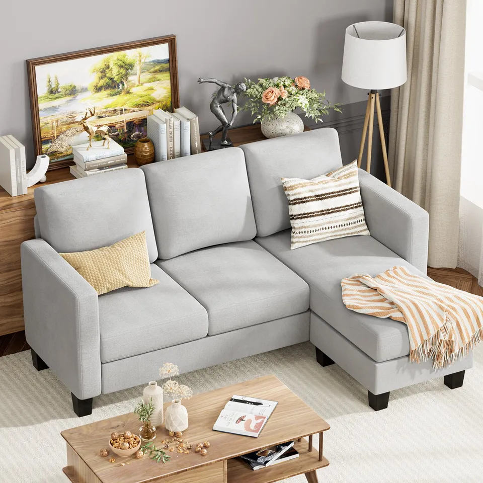 homall-sofa-ecksofa-3-sitzer-couch-l-form-braun-baumwolle image 1