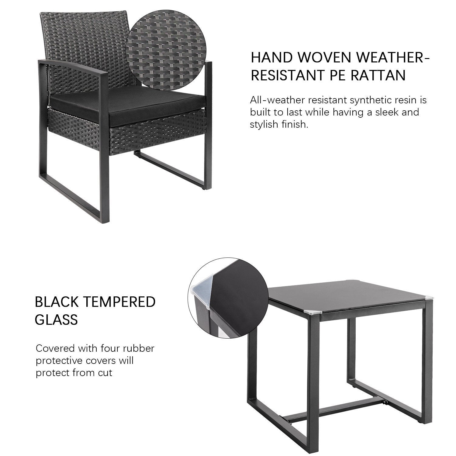 homall-patio-furniture-bistro-set-rattan-3-teilig-schwarz image 6